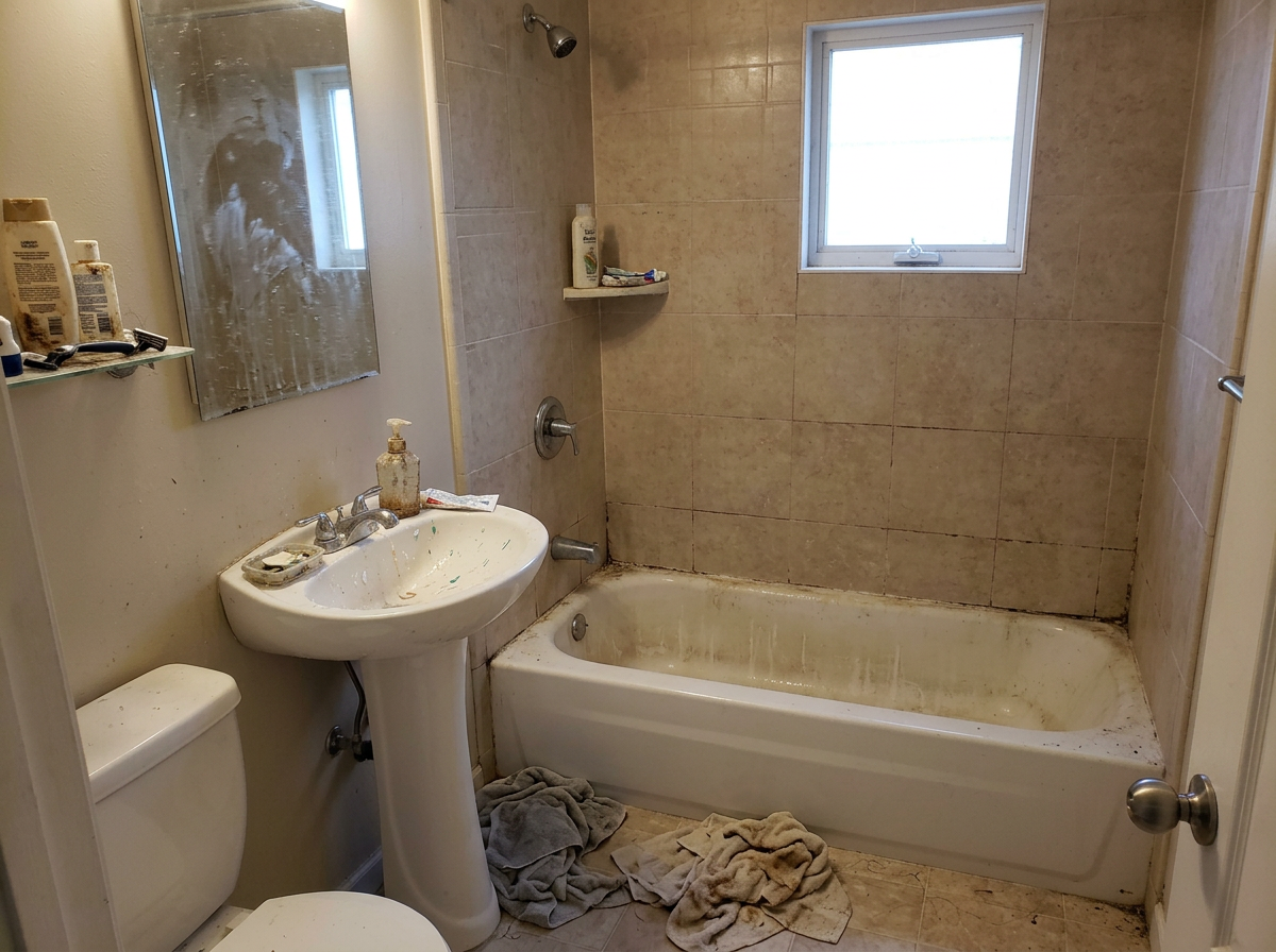 Bathroom Deep Clean — before